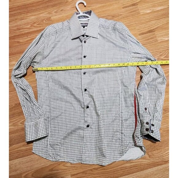 7 Downie St. Men Shirt Squared Pattern Size 5 Long Sleeves Pre-Owned - Picture 7 of 8